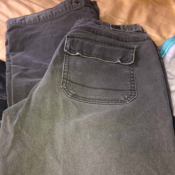 Brand new without tags VINTAGE Y2k flare leg, military style express denim i - Picture 2 of 10